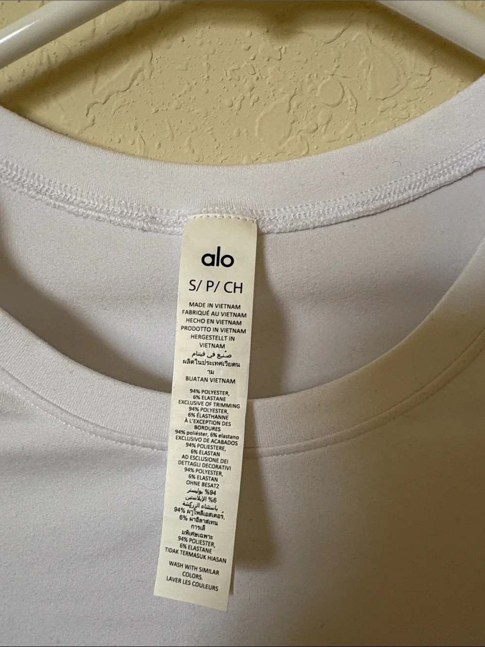 ALO Yoga White Crewneck Short Sleeve Crop Top